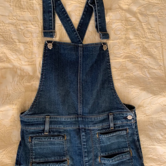 7 For All Mankind Cropped Overalls Large - Picture 11 of 15